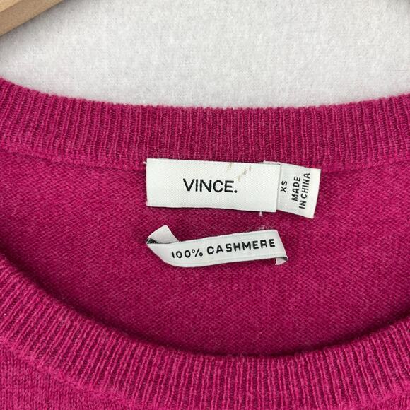 VINCE Cashmere Sweater Womens XS 100% Luxury Tunic Jumper Pullover Pink - Picture 5 of 15